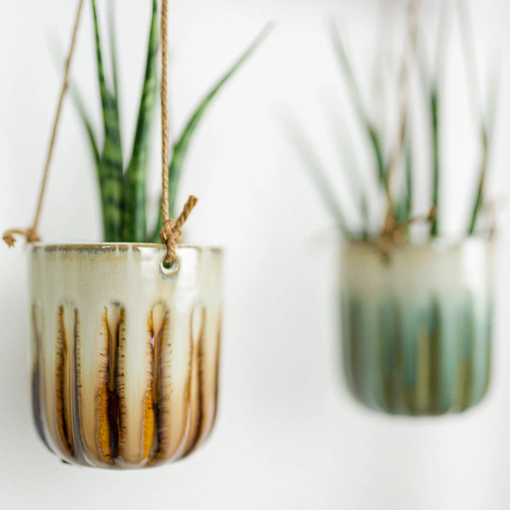 Alice Hanging Plant Pots - Set Of 3 - Caramel 3 Alice Hanging Plant Pots - Set Of 3 - Caramel - Image 3