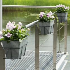 Ella Artstone Balcony Trough Planter - Grey -Outlet The Ever Sprout Store Amy Artstone Balcony Planter Holder Black Ella Artstone Balcony Planter Grey 1