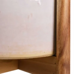 Anzio Plant Pot With Wooden Stand - Stone White 9 Anzio Plant Pot With Wooden Stand - Stone White -Outlet The Ever Sprout Store Anzio Plant Pot with Wooden Stand Stone White 1