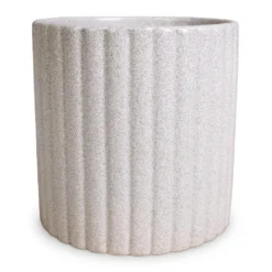 Azalea Ribbed Plant Pot - Speckled Grey Stone