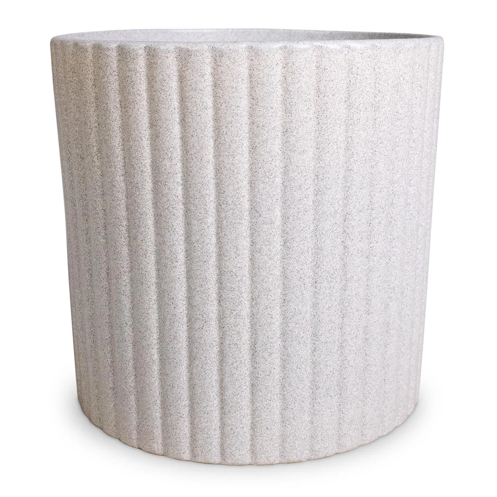 Azalea Ribbed Plant Pot - Speckled Grey Stone 3 Azalea Ribbed Plant Pot - Speckled Grey Stone - Image 3
