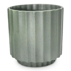 Bourton Scalloped Plant Pot - Sage -Outlet The Ever Sprout Store Bourton Scalloped Plant Pot Sage 18 x 18cm
