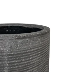 Cody Plant Vase - Ridged Dark Grey -Outlet The Ever Sprout Store Cody Plant Vase Ridged Dark Grey 28x45cm 1