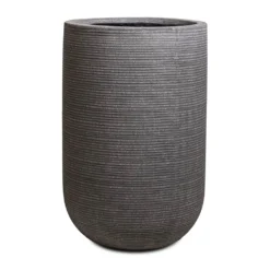 Cody Plant Vase - Ridged Dark Grey -Outlet The Ever Sprout Store Cody Plant Vase Ridged Dark Grey 35x55cm 1