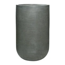 Cody Plant Vase - Ridged Dark Grey -Outlet The Ever Sprout Store Cody Plant Vase Ridged Dark Grey 42x70cm