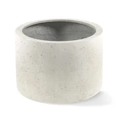 Grigio Cylinder Planter - Antique White Concrete