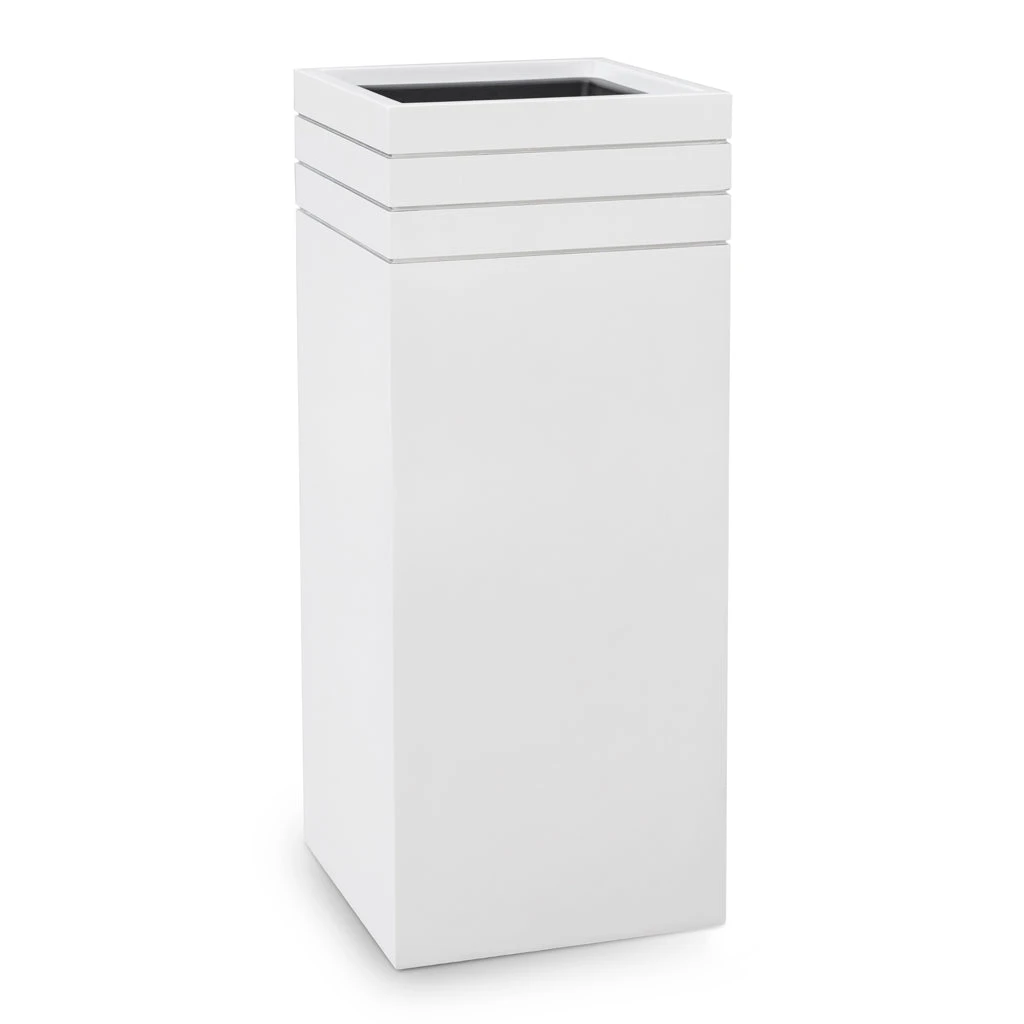 Line-Up Tall Square Planter - Matt White 1 Line-Up Tall Square Planter - Matt White