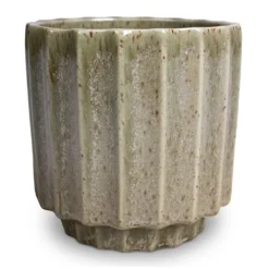 Lugano Scalloped Plant Pot - Green