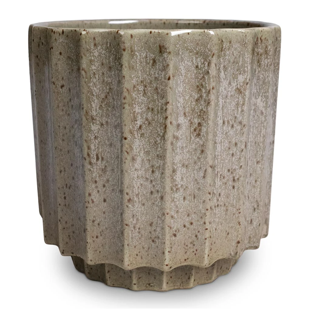 Lugano Scalloped Plant Pot - Green 3 Lugano Scalloped Plant Pot - Green - Image 3