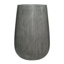 Patt High Plant Vase - Ridged Dark Grey 26 Patt High Plant Vase - Ridged Dark Grey -Outlet The Ever Sprout Store Patt High Plant Vase Ridged Dark Grey 44x66cm