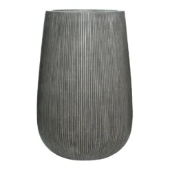Patt High Plant Vase - Ridged Dark Grey 18 Patt High Plant Vase - Ridged Dark Grey -Outlet The Ever Sprout Store Patt High Plant Vase Ridged Dark Grey 44x66cm Recovered
