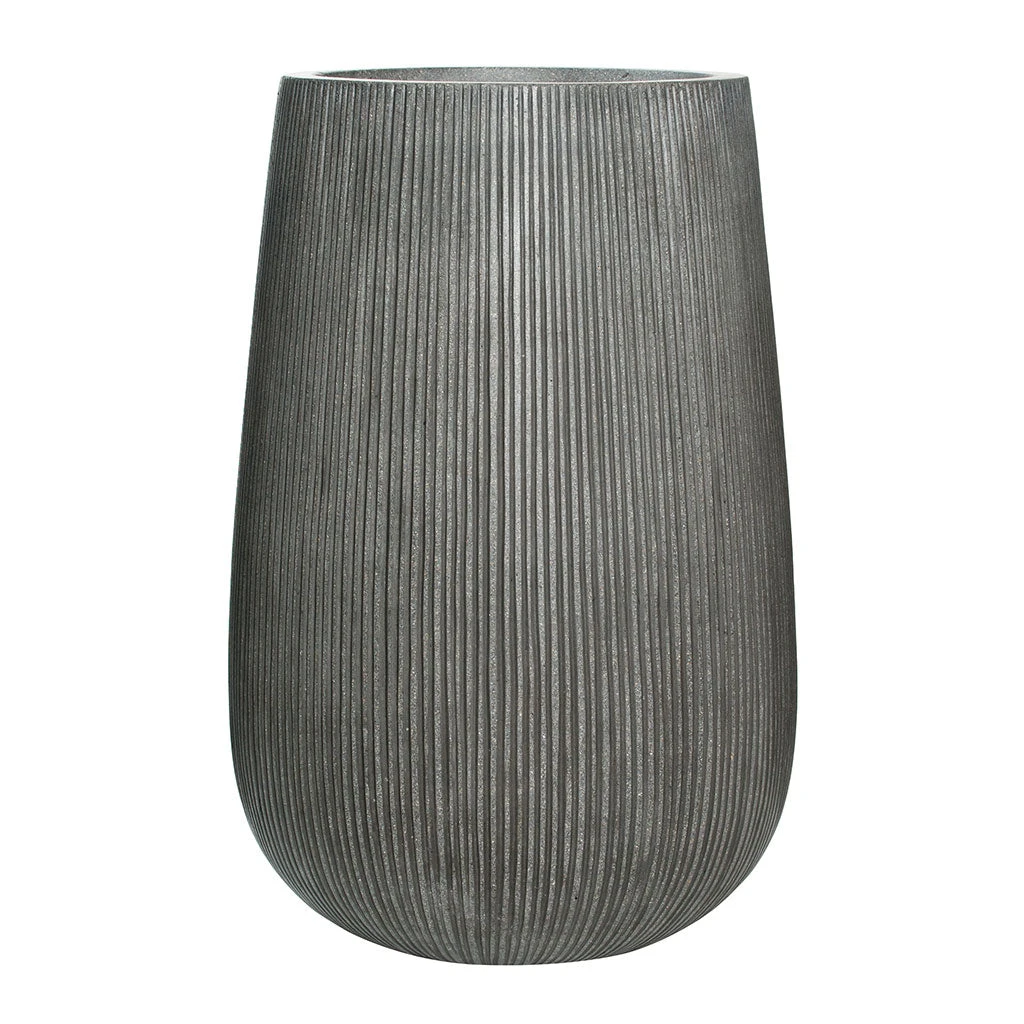Patt High Plant Vase - Ridged Dark Grey 13 Patt High Plant Vase - Ridged Dark Grey - Image 13