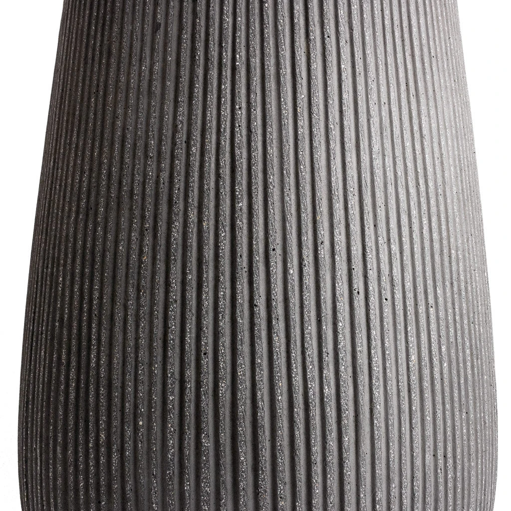 Patt High Plant Vase - Ridged Dark Grey 2 Patt High Plant Vase - Ridged Dark Grey - Image 2