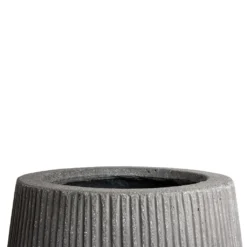 Patt High Plant Vase - Ridged Dark Grey 17 Patt High Plant Vase - Ridged Dark Grey -Outlet The Ever Sprout Store Patt High Plant Vase Ridged Dark Grey SWATCH 4