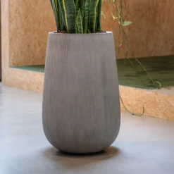 Outlet The Ever Sprout Store -Outlet The Ever Sprout Store PattHighPlantVase RidgedCement 1