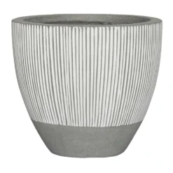 Jesslyn Plant Pot - Ridged White Stripe 12 Jesslyn Plant Pot - Ridged White Stripe -Outlet The Ever Sprout Store Ridged Jesslyn Plant Pot White Stripe 45x35cm