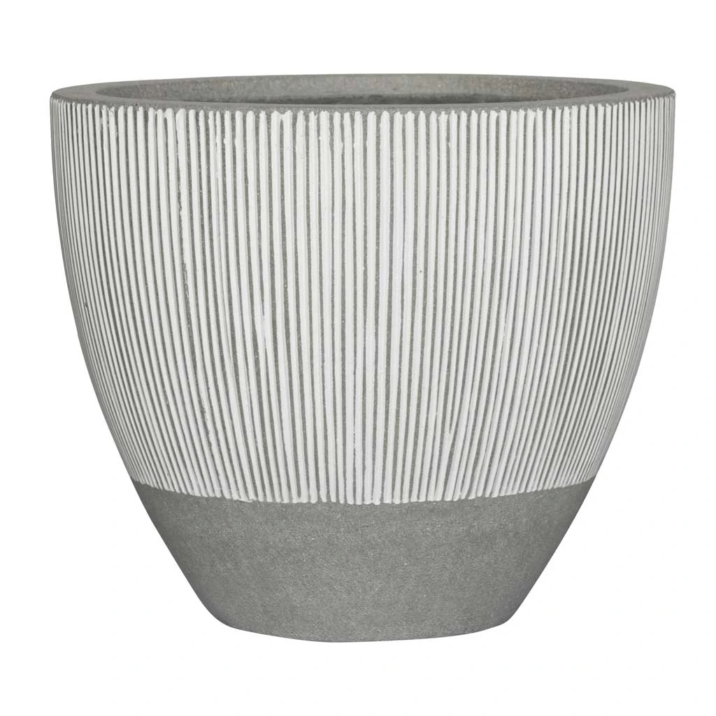 Jesslyn Plant Pot - Ridged White Stripe 6 Jesslyn Plant Pot - Ridged White Stripe - Image 6
