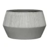 Low Harley Plant Pot - Ridged White Stripe